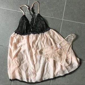 Victoria’s Secret pink black baby doll set s